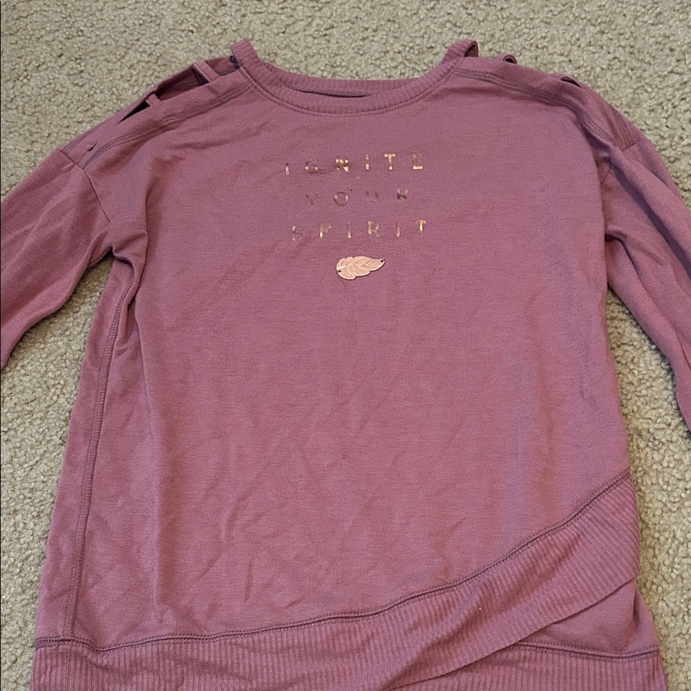 Justice Active Mauve Long Sleeve Top